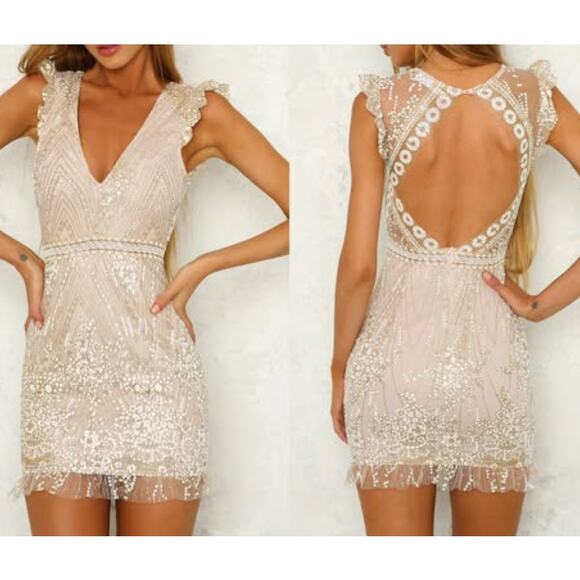 Hello Molly Dresses & Skirts - Hello Molly Match Me Dress Size M Pale Pink Wedding Dance Sparkly Fairy Romantic